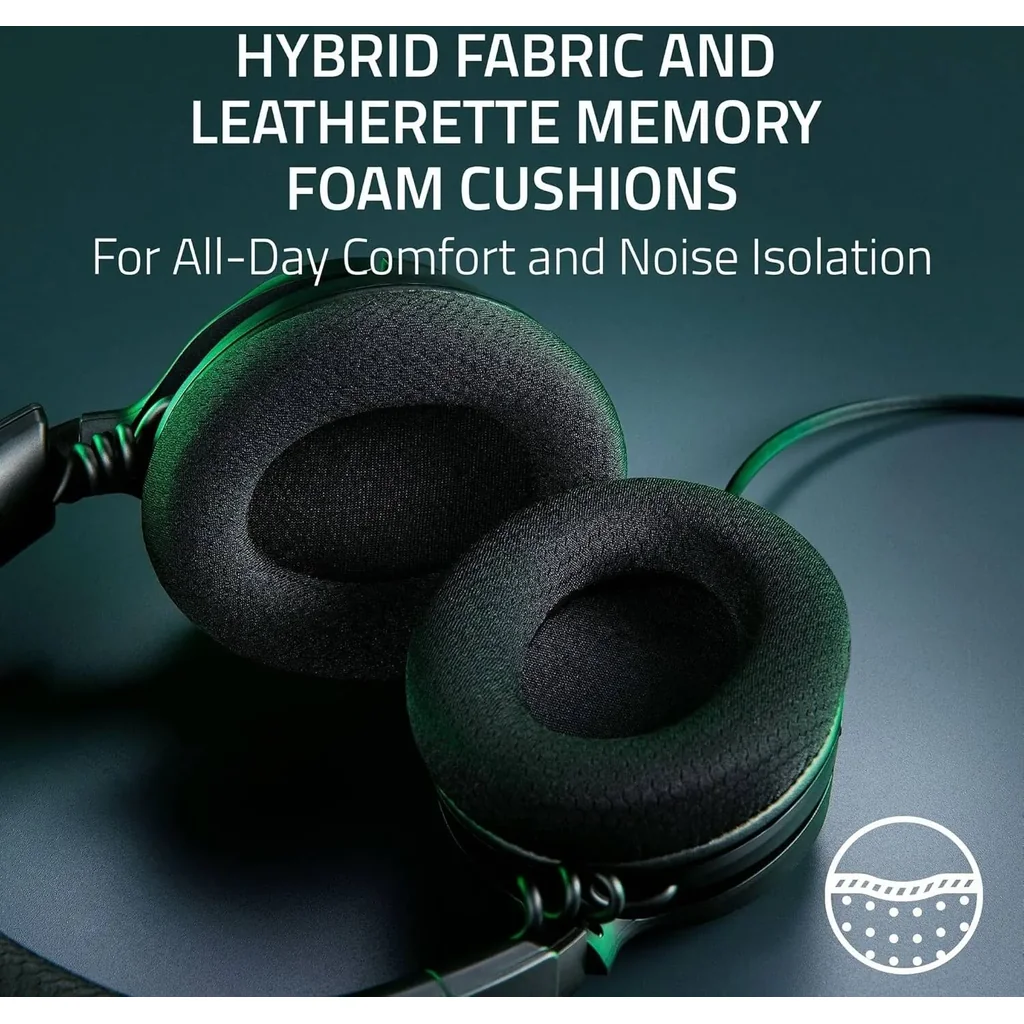 Razer Kraken V4 X Wired Gaming Headphones, 40mm Razer TriForce Driver, Retractable Razer HyperClear, Unidirectional Pick-Up Pattern, Hybrid Fabric & Leatherette Cushions, Black | RZ04-05180100-R3M1 - Image 7
