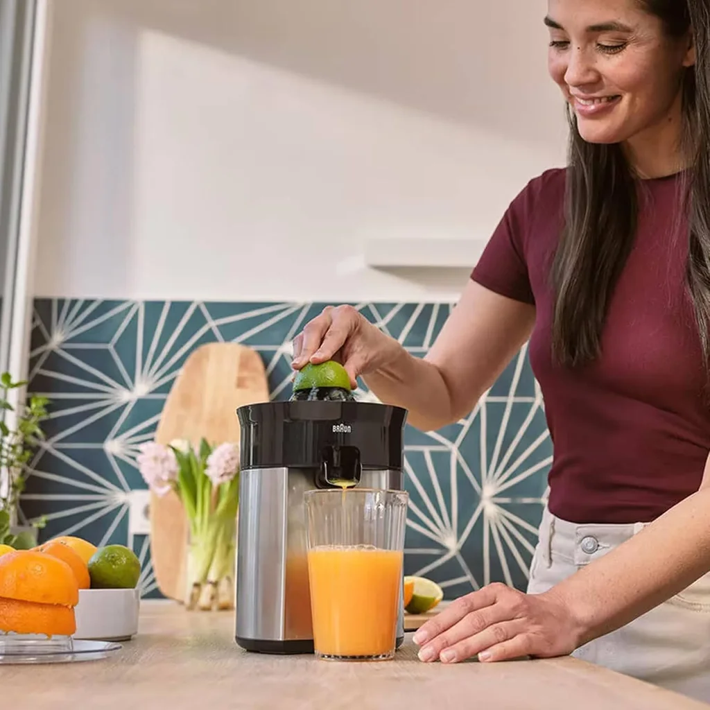 Braun CitrusQuick 5 Juicers, Powerful 60W Motor, Anti-Drip System, Direct Serve Function, Auto Power On/Off, Dishwasher Safe Parts, BPA-Free Parts, Black Metal | CJ 5050 BK - Image 4