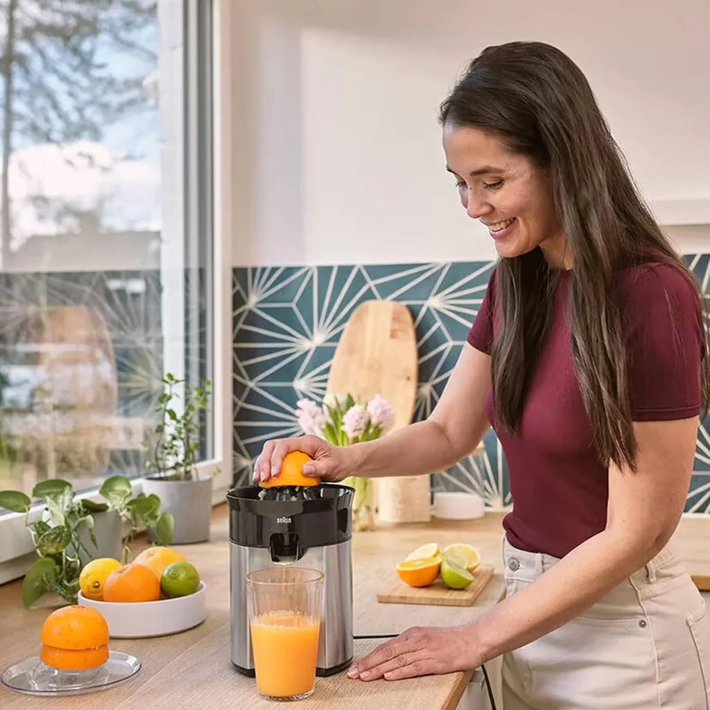 Braun CitrusQuick 5 Juicers, Powerful 60W Motor, Anti-Drip System, Direct Serve Function, Auto Power On/Off, Dishwasher Safe Parts, BPA-Free Parts, Black Metal | CJ 5050 BK - Image 6