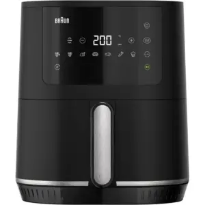 Braun MultiFry 3 Airfryer, RealAir Technology, 4.3L Capacity, Fast Cooking, 1500 W Power, Digital Touch Screen, Temperature Control, 8 Cooking Programs, Black | HF 3030