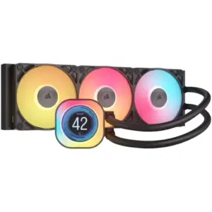 Corsair iCUE LINK TITAN 360 RX LCD AIO Liquid CPU Cooler, Customizable LCD Screen, Compatible With Intel Socket LGA 1851, 1700, AMD AM5, AM4, Addressable RGB, Extreme Cooling, Black | CW-9061023-WW