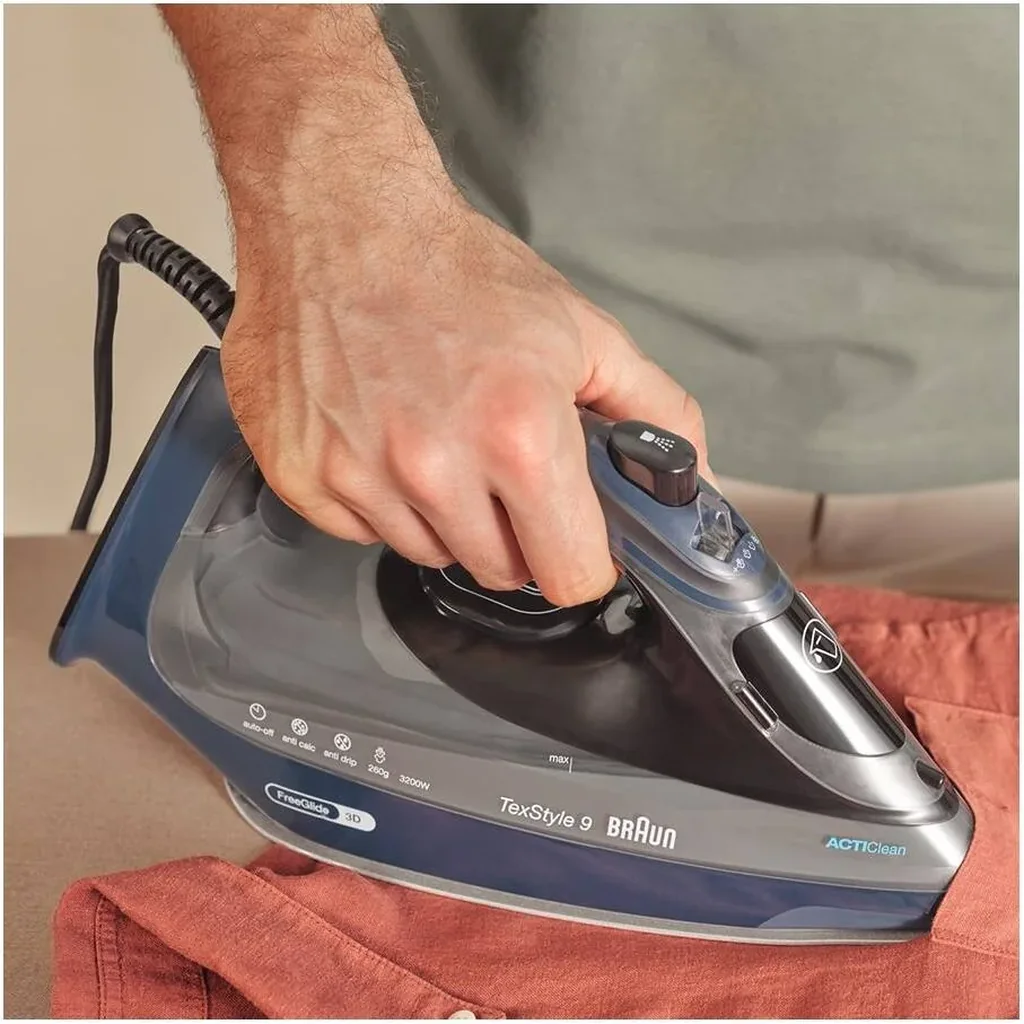 Braun TexStyle 9 Steam Iron, 3200 W, FreeGlide 3D Technology, iCare Technology, Extra-Large Water Tank, Extra-Large Water Tank, Dark Blue| SI 9682 - Image 10
