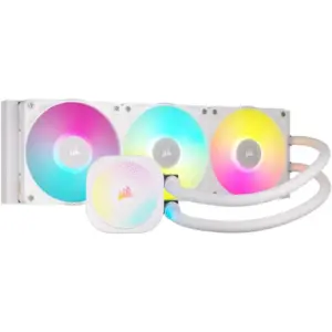 Corsair iCUE LINK TITAN 360 RX RGB AIO Liquid CPU Cooler, Compatible With Intel Socket LGA 1851, 1700, AMD AM5, AM4, Addressable RGB, Extreme Cooling Performance, White | CW-9061021-WW