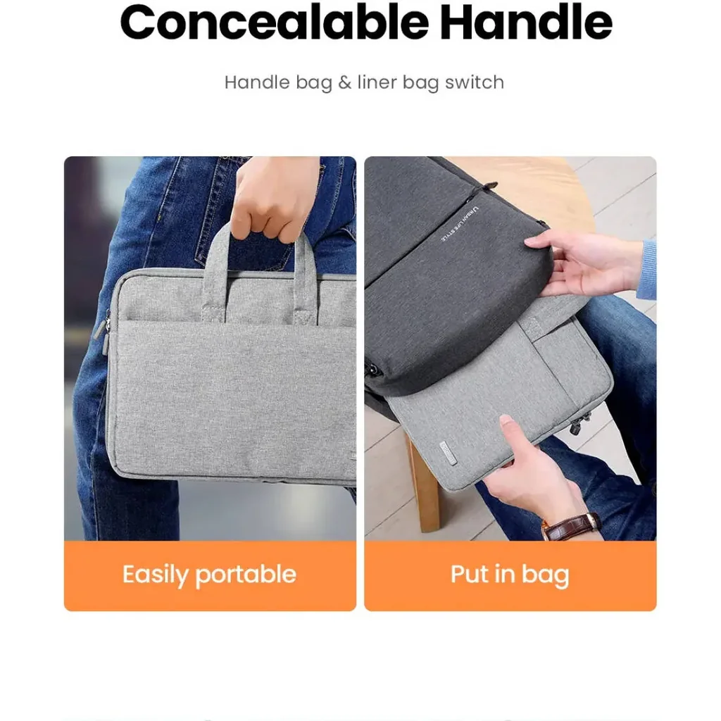Ugreen LP437 Sleeve Carry Bag For 13-13.9" Inch Laptops, Oxford Fabric, Advanced Protective Design, Three-layered Structure, Enhanced Portability, Grey | 20448 - Image 5