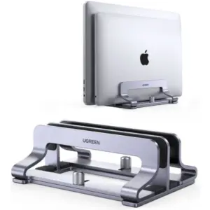 UGREEN LP258 Vertical Laptop Stand/Holder, Compatible With MacBook, Adjustable Up To 17.3 Inch Gaming Laptop, Anti-Slip, Anti-Scratch Design, Silver | 60643