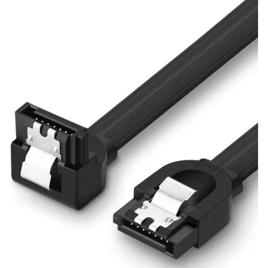 UGREEN US217 SATA 3 Data Cable, 0.5m, HDD, SSD, ODD, 6Gbps High-Speed Data Plug Cord, Angled, Durable, Black | 30797
