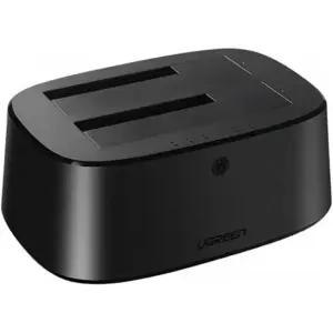 Ugreen CM198 Docking Station With USB 3.0 For SATA 2.5", 3.5" SSD, HHD Drives, EU Power Supply, Supports Up To 28TB HDD, EU, Black | 50857