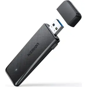Ugreen CM492 AC1300 USB WiFi Adapter 5G 2.4G Dual Band USB 3.0 WiFi Dongle For Desktop PC, Up To 867Mbps Speeds, Mini Wireless Computer Network Adapter Compatible With Windows, Linux, Black | 50340