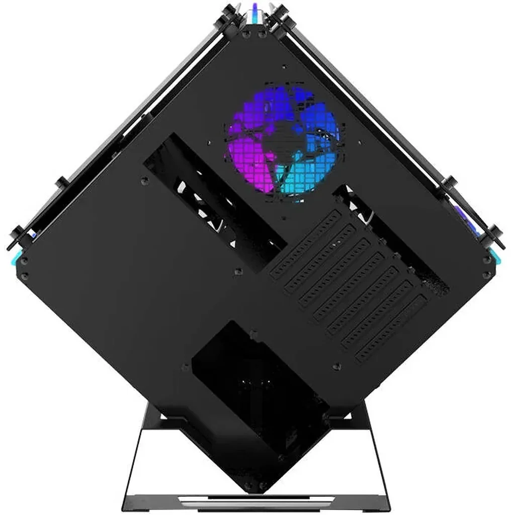 Azza CUBE 802F ATX Computer Case, 5x 120mm AZZA Hurricane II ARGB Pre-Installed Fans, Up to 240mm Radiator & 5x Fans Support, Dual-Chamber Chassis, Black | 52064 - Image 5