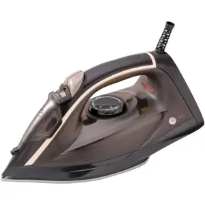 Afra Steam Iron, 2600W, 350ml capacity, Black & Gold, Ceramic Coated Soleplate, Vertical Steam, ESMA Approved AF-2600IRBG, 2 Years Warranty.