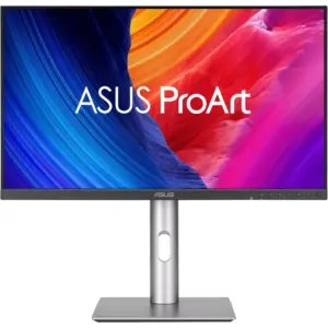 ASUS ProArt PA27JCV Monitor, 27" IPS Display, 5K Resolution, 60Hz Refresh Rate, 5ms (GtG) Response Time, LuxPixel Technology, Built-In KVM, 1073.7m Color Display, Black / Silver | 90LM0AL0-B01K70