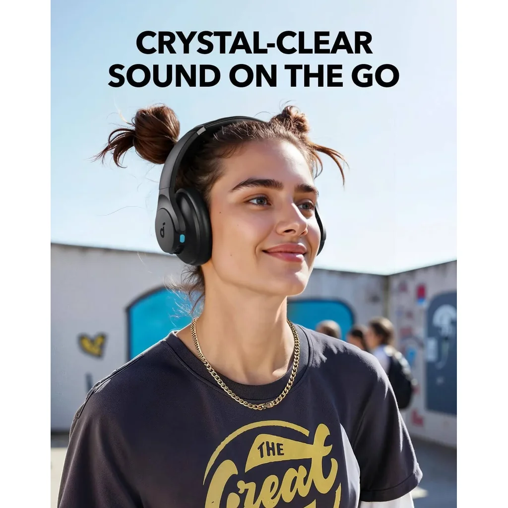 ANKER Soundcore Q11i Wireless Headphones, 40mm Dynamic DriverHi-Res Audio, One-Touch Bass Boost, 60-Hour Playtime, Detachable Ear Cushions, Bluetooth V5.3, Up to 60 Hours Battery, Dark Gray | Q11i - Image 2
