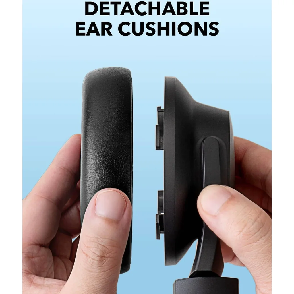 ANKER Soundcore Q11i Wireless Headphones, 40mm Dynamic DriverHi-Res Audio, One-Touch Bass Boost, 60-Hour Playtime, Detachable Ear Cushions, Bluetooth V5.3, Up to 60 Hours Battery, Dark Gray | Q11i - Image 5
