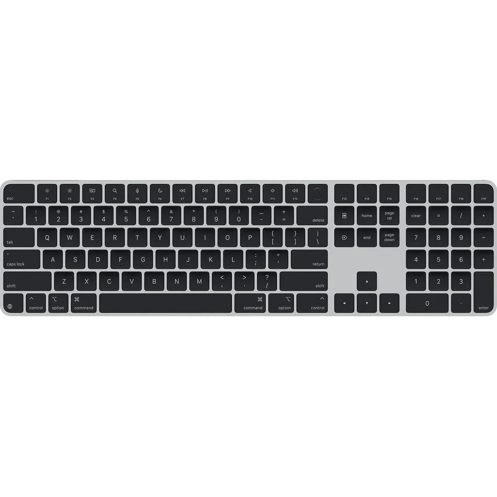 Apple Magic Keyboard, Touch ID and Numeric Keypad, Wireless and Rechargeable, USB-C, Black Keys, Pairs Automatically with Mac, MXK83LL/A / APMXK83LLA