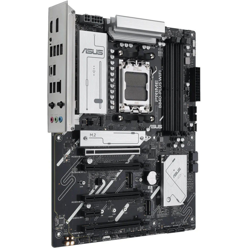 ASUS PRIME B840-Plus Wi-Fi AM5 ATX Motherboard, AMD B840 Chipset, 4x DIMM DDR5 Slots, Up to 192GB Max Memory, 1 x PCIe 4.0 x16 SafeSlot Core+, 3 x M.2 Slots, WiFi & BT Connectivity | 90MB1IZ0-M0EAY0 - Image 3
