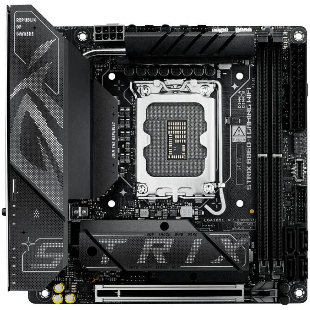 ASUS ROG Strix B860-I Gaming WiFi LGA 1851 Mini-ITX Motherboard, Intel B860 Chipset, 2x DIMM DDR5 Slot, Up to 128GB Max Memory, 1 x PCIe 5.0 x16, 2 x M.2 Slot, WiFi & BT Connectivity | 90MB1JB0-M0EAY0 - Image 2