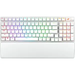 ASUS ROG X901 Strix Scope II 96% Gaming Keyboard, NX Snow Switches, Hot-Swappable, ROG Omni Receiver, UV-Coated ABS keycaps, Tri-Mode Connection, English - Arabic Layout, White | 90MP037A-BKCA10