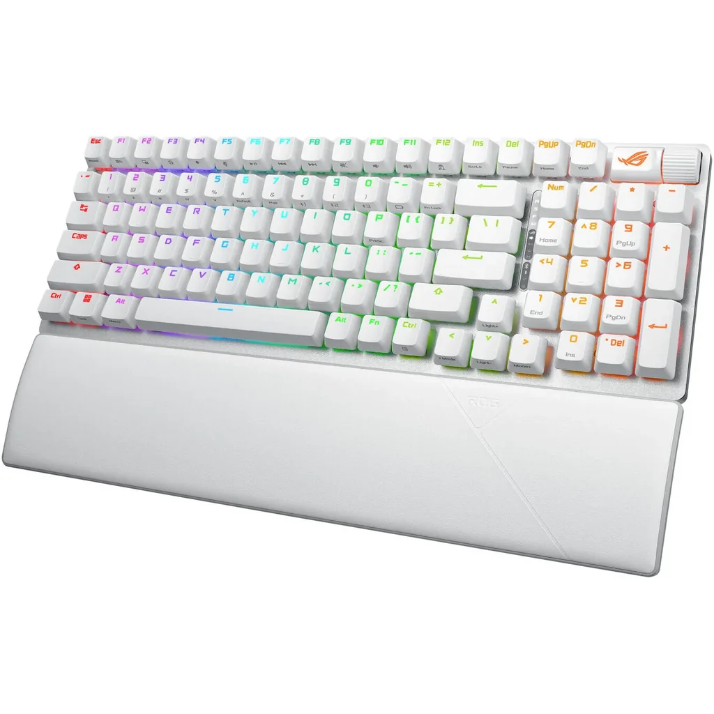 ASUS ROG X901 Strix Scope II 96% Gaming Keyboard, NX Snow Switches, Hot-Swappable, ROG Omni Receiver, UV-Coated ABS keycaps, Tri-Mode Connection, English - Arabic Layout, White | 90MP037A-BKCA10 - Image 2