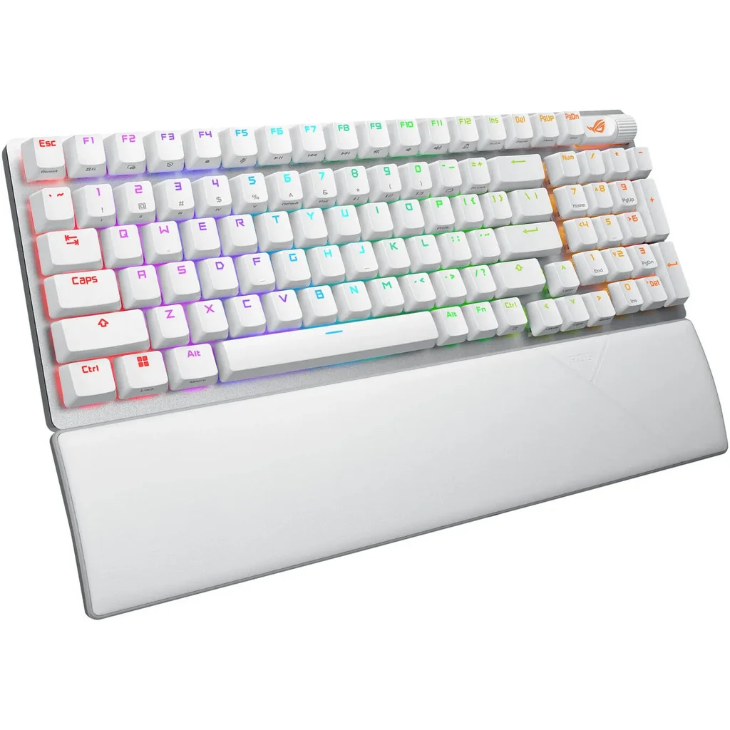 ASUS ROG X901 Strix Scope II 96% Gaming Keyboard, NX Snow Switches, Hot-Swappable, ROG Omni Receiver, UV-Coated ABS keycaps, Tri-Mode Connection, English - Arabic Layout, White | 90MP037A-BKCA10 - Image 3