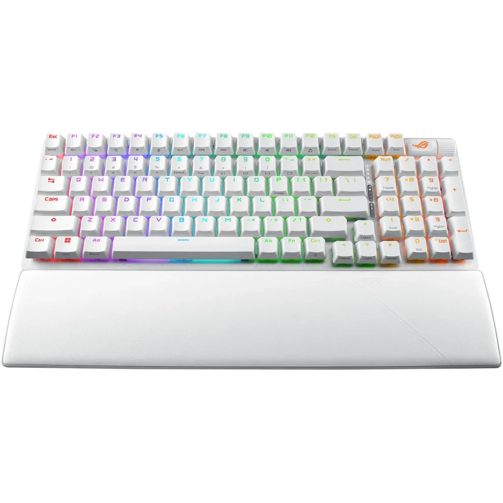 ASUS ROG X901 Strix Scope II 96% Gaming Keyboard, NX Snow Switches, Hot-Swappable, ROG Omni Receiver, UV-Coated ABS keycaps, Tri-Mode Connection, English - Arabic Layout, White | 90MP037A-BKCA10 - Image 4