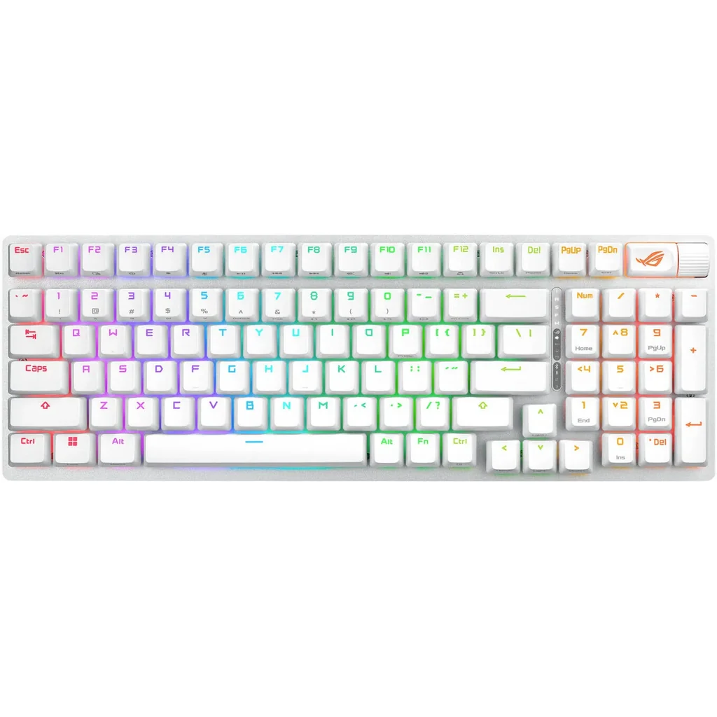 ASUS ROG X901 Strix Scope II 96% Gaming Keyboard, NX Snow Switches, Hot-Swappable, ROG Omni Receiver, UV-Coated ABS keycaps, Tri-Mode Connection, English - Arabic Layout, White | 90MP037A-BKCA10 - Image 5