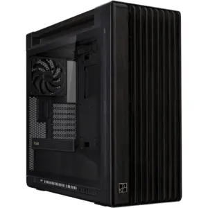 ASUS ProArt PA602 Wood Edition Mid Tower Computer Case, 2x 200mm Front & 140mm Pre-Installed Fans, Up to 420mm Radiator & 6x Fan Support, Dust Protection, Tempered Glass Panel, Black | 90DC00J0-B09010