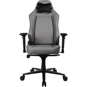 Arozzi Primo Full premium Leather Gaming Chair, Velour Neck Pillow, 100% Full Italian Leather, Aluminum Base, Molded Foam Mix, Up to 145kg Weight Capacity, Anthracite | PRIMO-PREM-AE