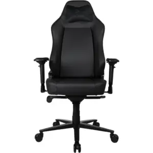 Arozzi Primo Full premium Leather Gaming Chair, Velour Neck Pillow, 100% Full Italian Leather, Aluminum Base, Molded Foam Mix, Up to 145kg Weight Capacity, Black | PRIMO-PREM-BK
