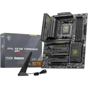 MSI MAG X870E Tomahawk WiFi AM5 ATX Motherboard, AMD X870E Chipset, 4x DDR5 UDIMM Slots, Up to 256GB Max Memory, 3x PCI-E x16 Slots, 4x M.2 Storage, WiFi & BT Connectivity | 911-7E59-006