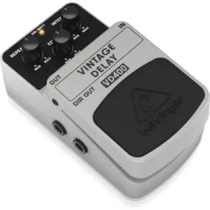 Behringer VD400 Vintage Analog Delay Effects Pedal, True Analog Delay & Vintage Slap-Back Echo, Dedicated Intensity, Echo & Repeat Rate Controls, Black | VD400