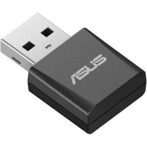 ASUS USB-BE92 Nano Adapter, Wi-Fi 7 (802.11be), Up to 6452 Mb/s Throughput, 2.4GHz/5GHz/6GHz (Tri-Band), 2x Internal Antennas, USB 2.0 Interface, WPA3 Encryption, Plug & Play, Black | USB-BE92 Nano