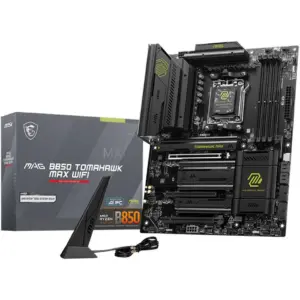 MSI MAG B850 TOMAHAWK MAX WIFI AM5 ATX Motherboard, AMD B850 Chipset, 4x DDR5 UDIMM Slots, Up to 256GB Max Memory, 3x PCI-E x16 Slots, 4x M.2 Slots, Wi-Fi 7 & Bluetooth 5.4 | 911-7E62-002