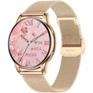 ArmFit Queen Smartwatch, 1.32" AMOLED Display, Multiple Sports Mode, Bluetooth Calling, 50+ Multiple Motion Mode, 100+ Watch Faces, IP68 Water Resistance Rating, Gold | QUEEN