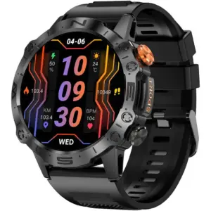 ArmFit Dome Smartwatch, 1.43" AMOLED IPS Display, 100+ Workout Modes, Bluetooth Calling, Weather Updates, Remote Camera, Breath Training, Stopwatch, Music Control, IP68 Water Resistance, Black | DOME