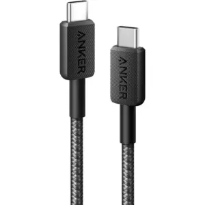 Anker 322 USB-C to USB-C Cable, 60W Output, Excellent Durability, High-Speed Compatible, Built to Last, 3ft/0.9m Length, Black | A81F5H11