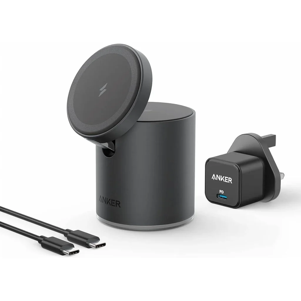 Anker 623 Magnetic Wireless Charger (MagGo), Super-strong Magnets Snap, 7.5W Max Charging for iPhone 12/13, 5W Max Charging for AirPods, Black | B2568211