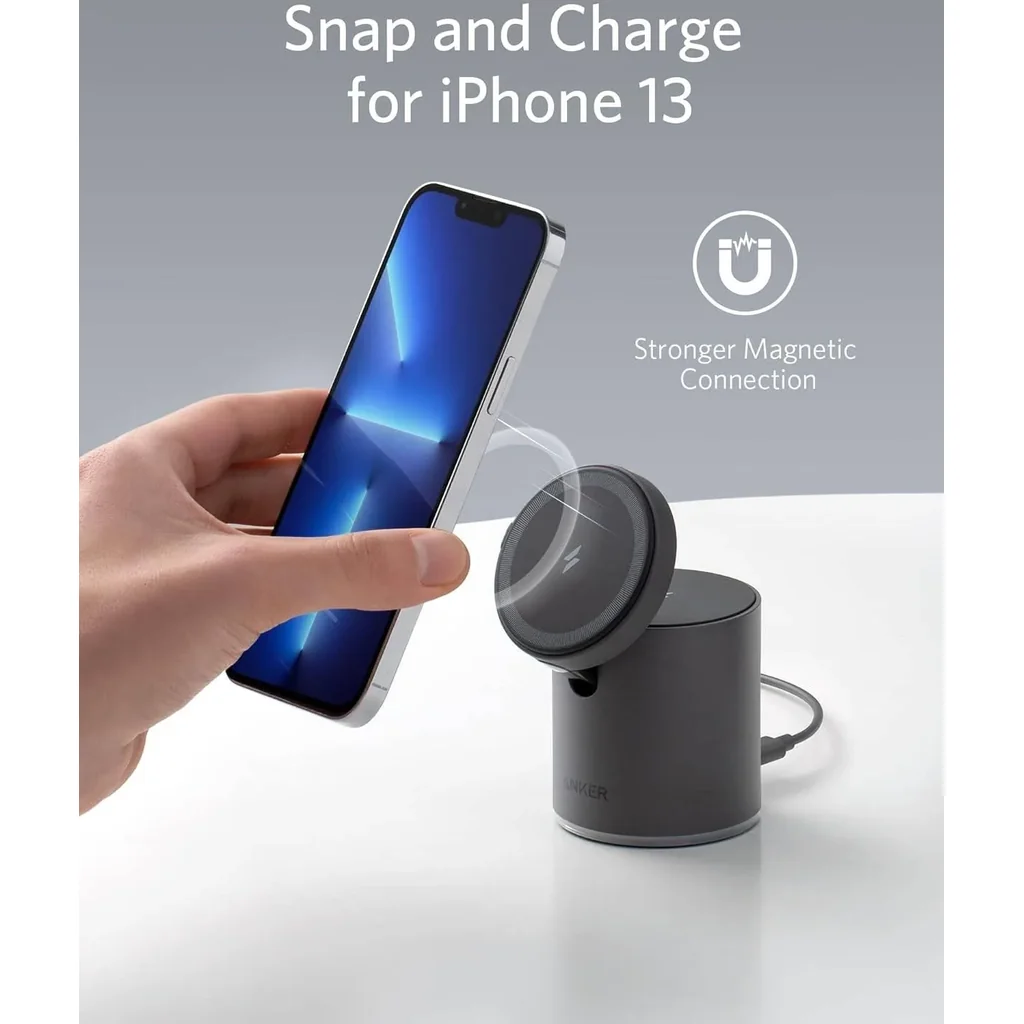 Anker 623 Magnetic Wireless Charger (MagGo), Super-strong Magnets Snap, 7.5W Max Charging for iPhone 12/13, 5W Max Charging for AirPods, Black | B2568211 - Image 2