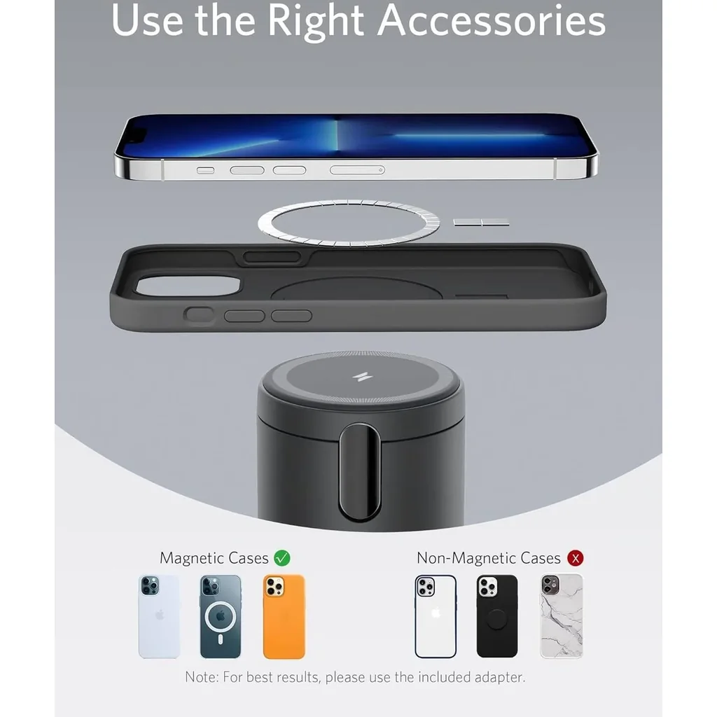 Anker 623 Magnetic Wireless Charger (MagGo), Super-strong Magnets Snap, 7.5W Max Charging for iPhone 12/13, 5W Max Charging for AirPods, Black | B2568211 - Image 6