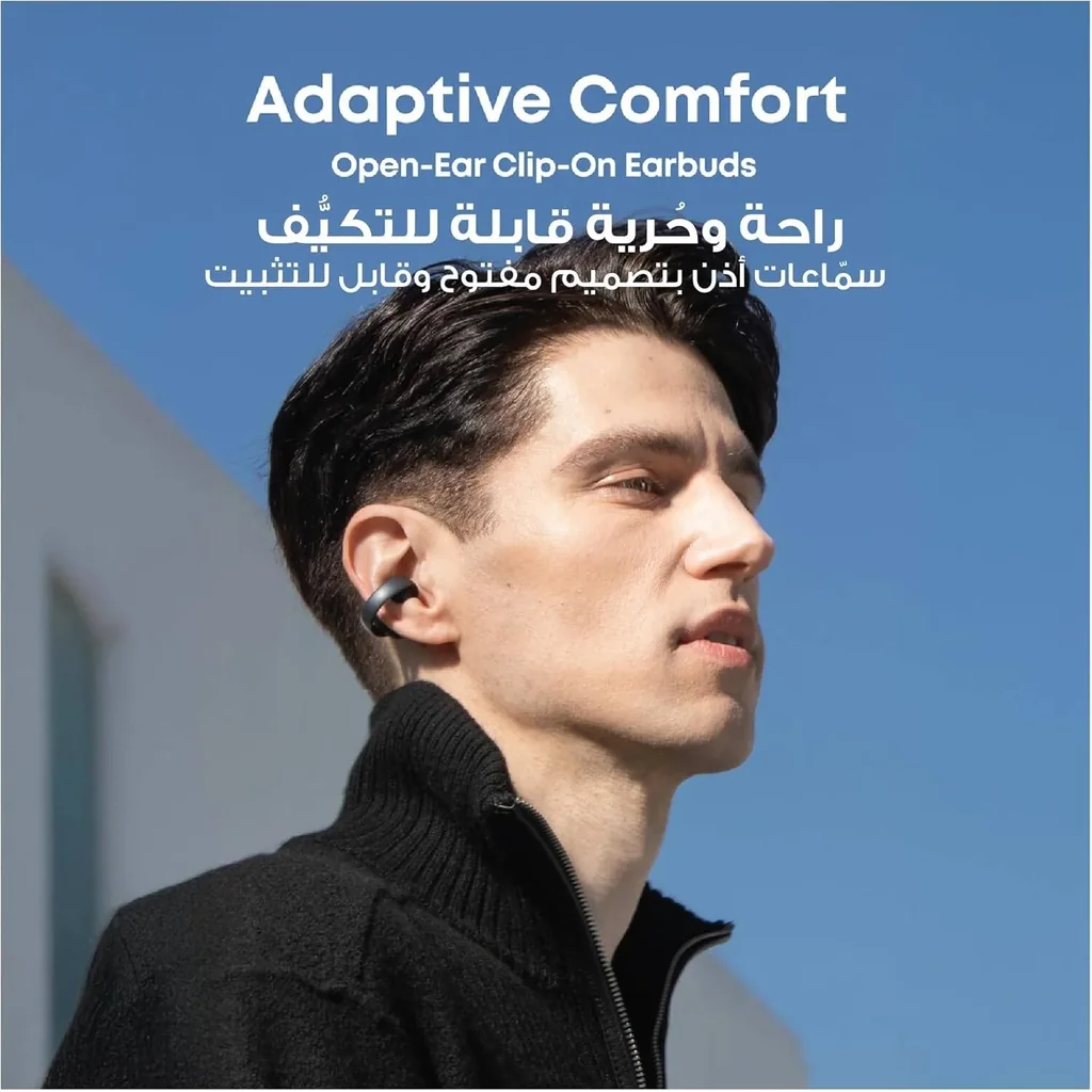 Anker Soundcore AeroClip, 12mm Customized Driver, Tap Control, 4 Mics with AI, Advanced Virtual Bass Technology, Bluetooth 5.4, Up to 32 Hours Playtime, IP55 Water Resistance, Midnight Black | A3388 - Image 7