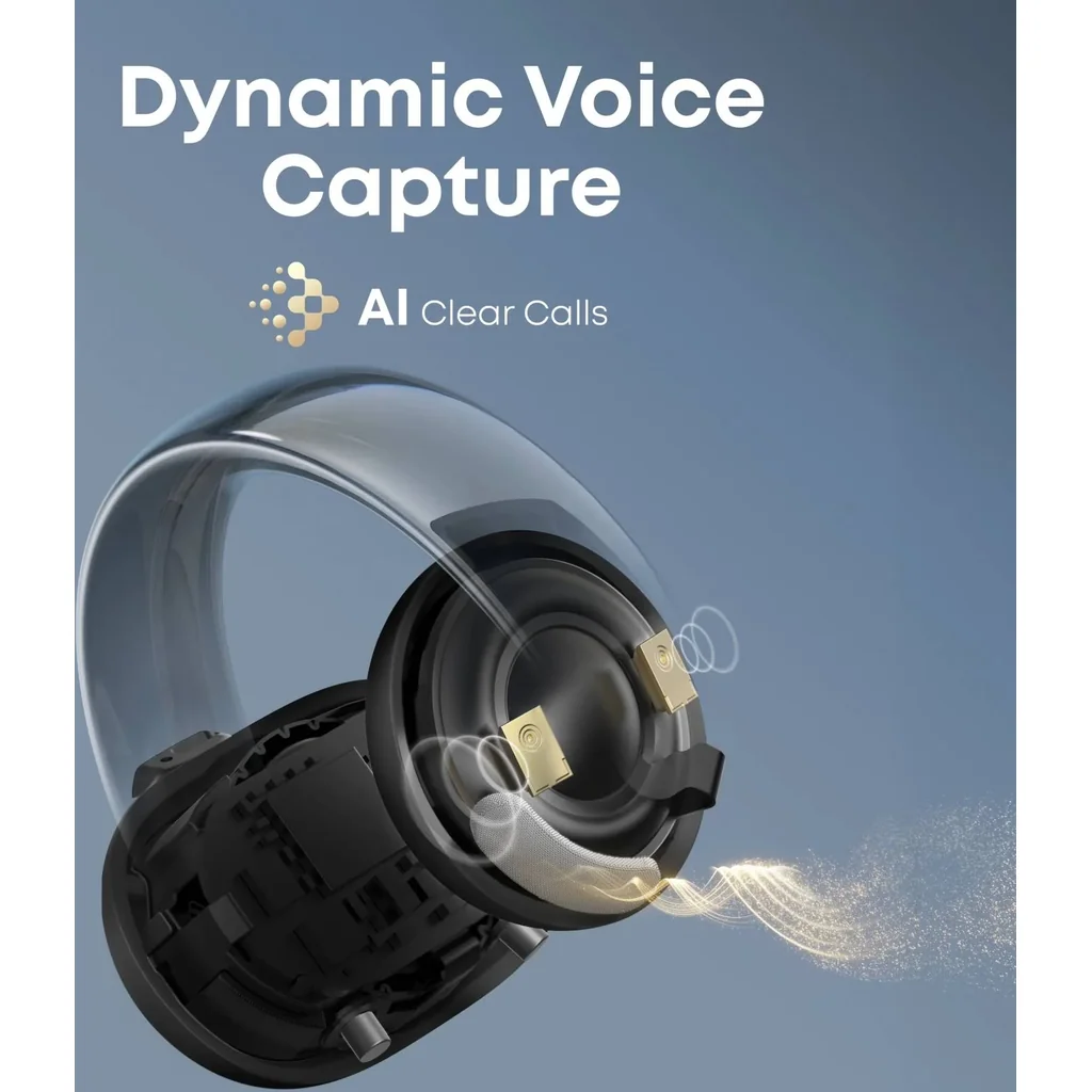 Anker Soundcore AeroClip, 12mm Customized Driver, Tap Control, 4 Mics with AI, Advanced Virtual Bass Technology, Bluetooth 5.4, Up to 32 Hours Playtime, IP55 Water Resistance, Midnight Black | A3388 - Image 8