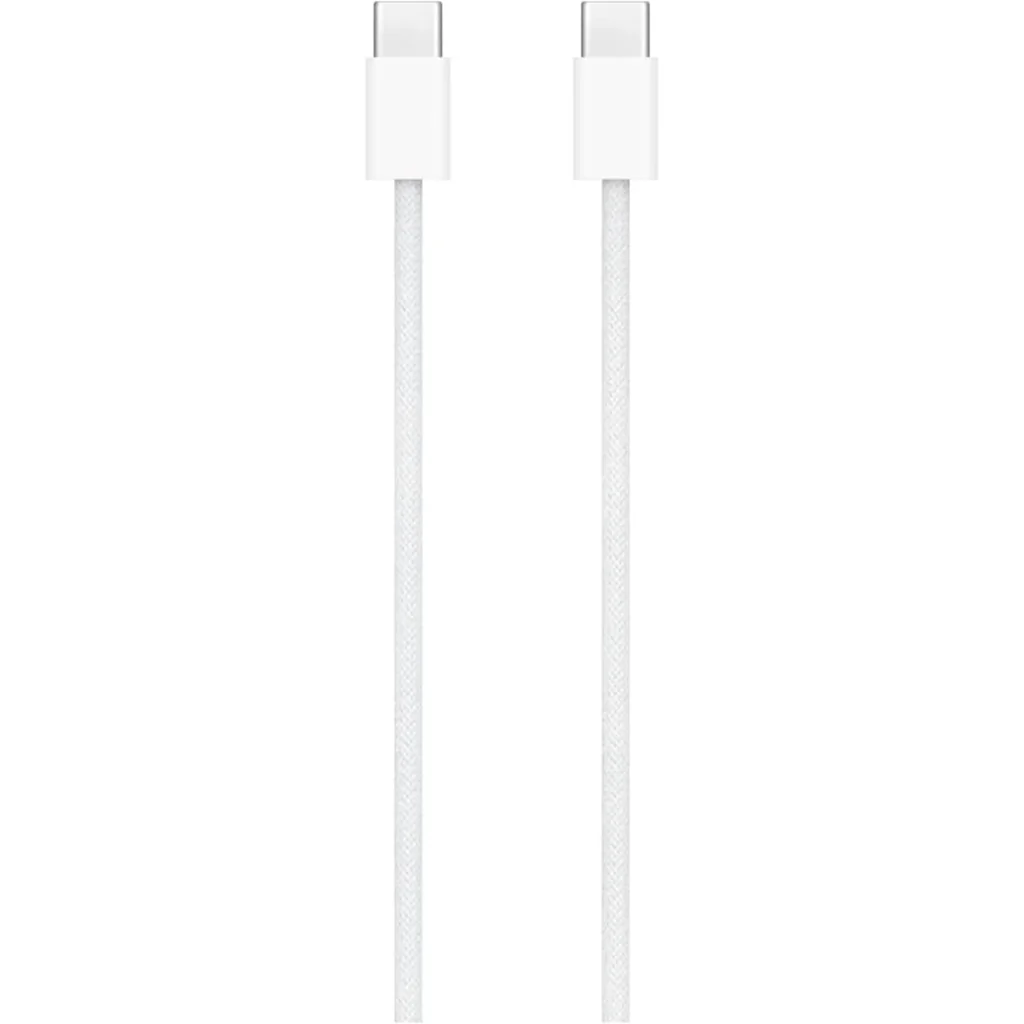 Apple 60W USB-C to USB-C Woven Charge Cable, 1 Meter, USB 2.0 Transfer Speeds, Compatible with Fast Charging and Syncing, White | MW493AM/A - Image 2