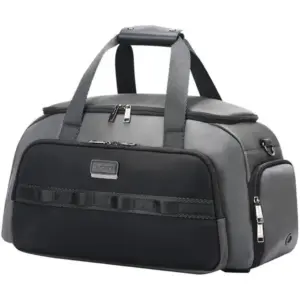 BOPAI Fabric With Microfiber Luggage Bag Gym Bag Travel Bag Large Size Unisex, Premium Materials, Large 50.5 cm width accommodates ample items for travel or gym, Black/Gray & Black | 32-126168