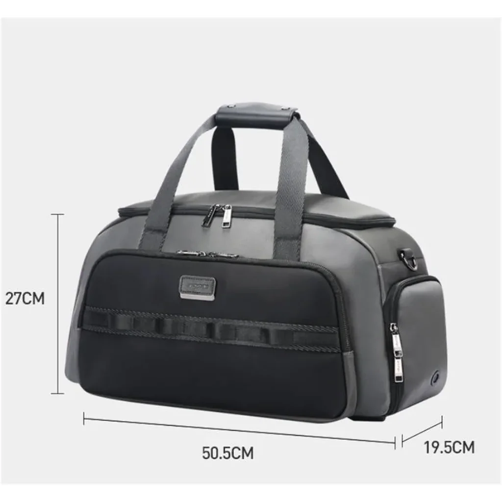 BOPAI Fabric With Microfiber Luggage Bag Gym Bag Travel Bag Large Size Unisex, Premium Materials, Large 50.5 cm width accommodates ample items for travel or gym, Black/Gray & Black | 32-126168 - Image 3