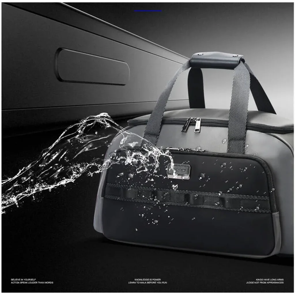 BOPAI Fabric With Microfiber Luggage Bag Gym Bag Travel Bag Large Size Unisex, Premium Materials, Large 50.5 cm width accommodates ample items for travel or gym, Black/Gray & Black | 32-126168 - Image 6