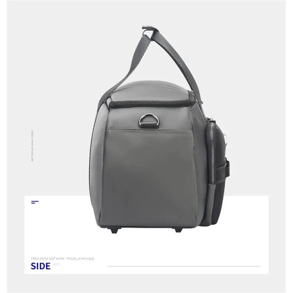 BOPAI Fabric With Microfiber Luggage Bag Gym Bag Travel Bag Large Size Unisex, Premium Materials, Large 50.5 cm width accommodates ample items for travel or gym, Black/Gray & Black | 32-126168 - Image 8