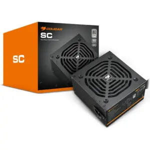 Cougar SC 650 Power Supply, 650W Power, 80 PLUS Standard Efficiency, DC-DC Technology, High Amperage Single +12v Rail, Silent Hydraulic Bearing Fan, Full Protections, Black | 31SA065003P01