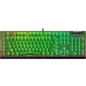 Razer BlackWidow V4 X Wired Mechanical Keyboard, Razer Green Switches, Multi-Functional Roller, 6 Dedicated Macro Keys, Doubleshot ABS Keys, English Layout, Minecraft Edition | RZ03-04704100-R3M1
