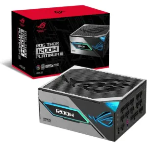 ASUS ROG Thor 1200W Platinum III Fully Modular Power Supply, 80 PLUS Platinum Efficiency, Active PFC, ATX 3.1 Standard, Cybenetics Lambda A++ Certification | 90YE00V2-B0NA00