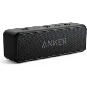 Anker Soundcore 2 Portable Bluetooth Speaker with Superior Stereo Sound, BassUp Technology, 12-Watts, IPX5 Water-Resistant Shower Speaker, 24-Hour Playtime, Wireless Speaker, Black | AK-A3105