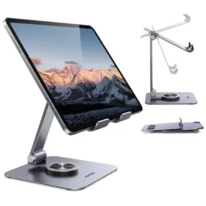 UGREEN iPad Stand 360° Rotatable Metal Phone and Tablet Stand Holder for Desk Adjustable Foldable Tablet Mount | 45860